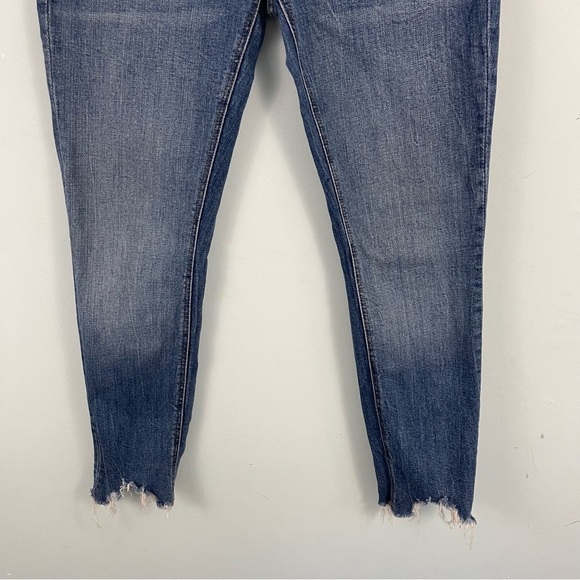 Zara Mid Rise Skinny Jeans Ankle Raw Hem Shark Bite Hem Distressed US 8 - Picture 3 of 16